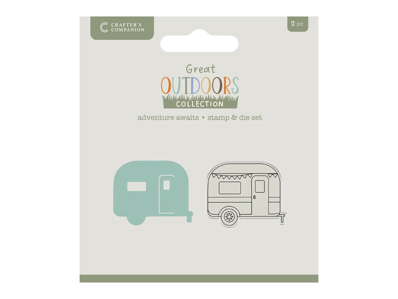 Crafters Companion The Great Outdoors Stamp & Die Set Adventure Awaits - Craftywaftyshop