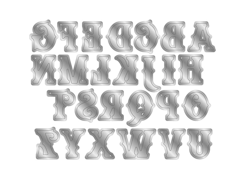 Crafters Companion Vintage Carnival Metal Die Set Carnival Alphabet - Craftywaftyshop