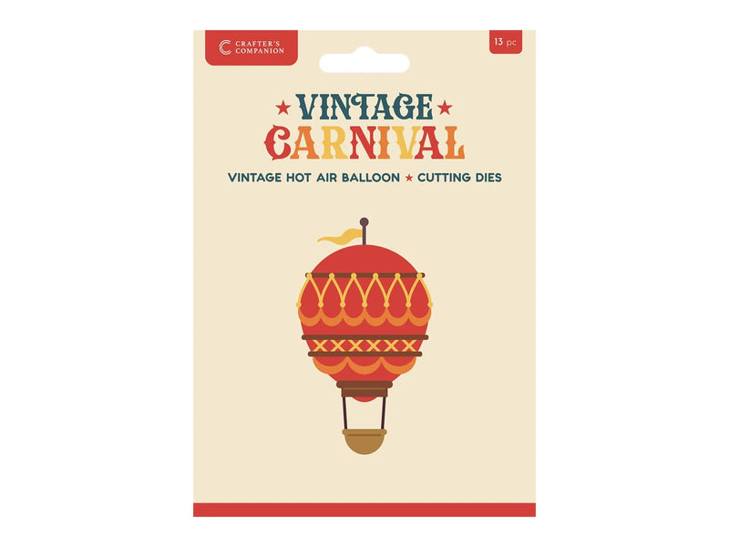 Crafters Companion Vintage Carnival Metal Die Set Vintage Hot Air Balloon - Craftywaftyshop