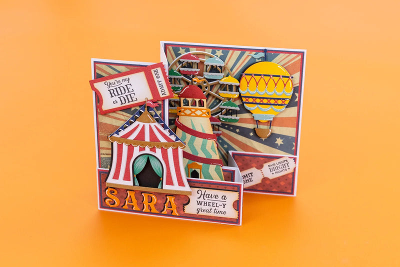 Crafters Companion Vintage Carnival Metal Die Set Vintage Hot Air Balloon - Craftywaftyshop