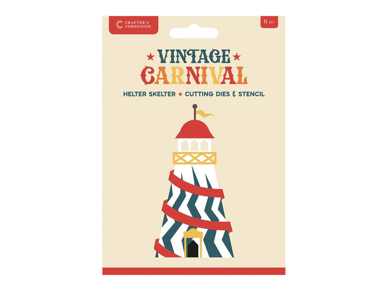 Crafters Companion Vintage Carnival Metal Die & Stencil Set Helter Skelter - Craftywaftyshop