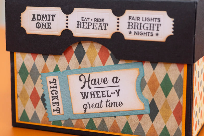 Crafters Companion Vintage Carnival Stamp & Die Ticket Fun - Craftywaftyshop
