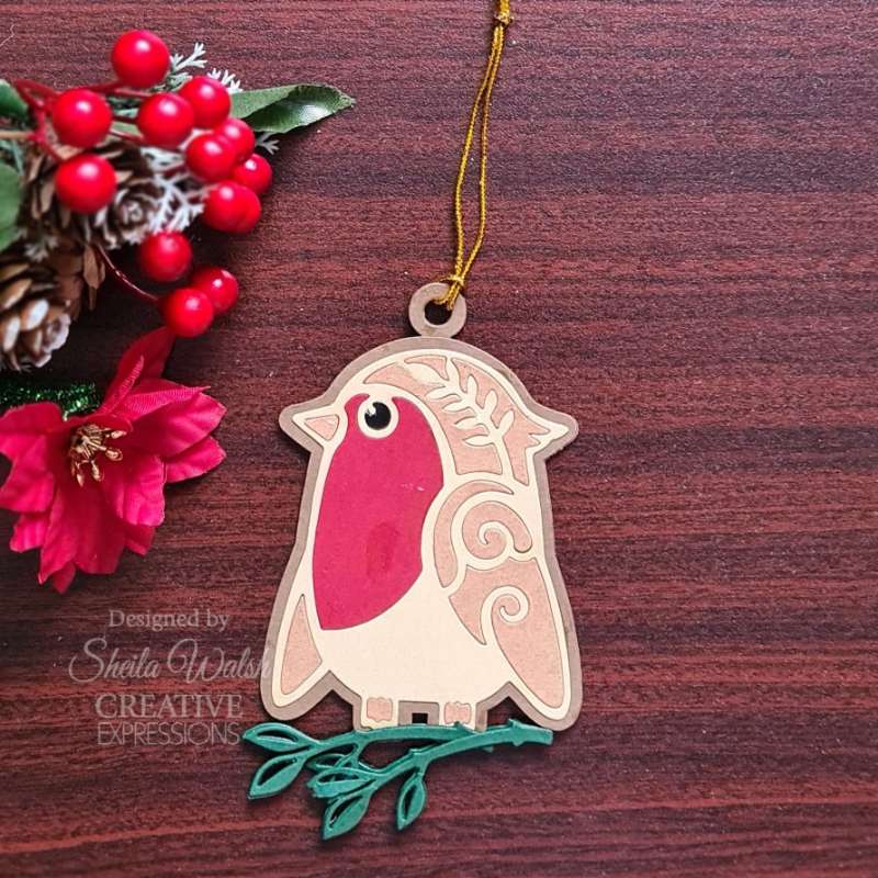 Creative Expressions Paper Cuts Festive Robin Craft Die - Craftywaftyshop