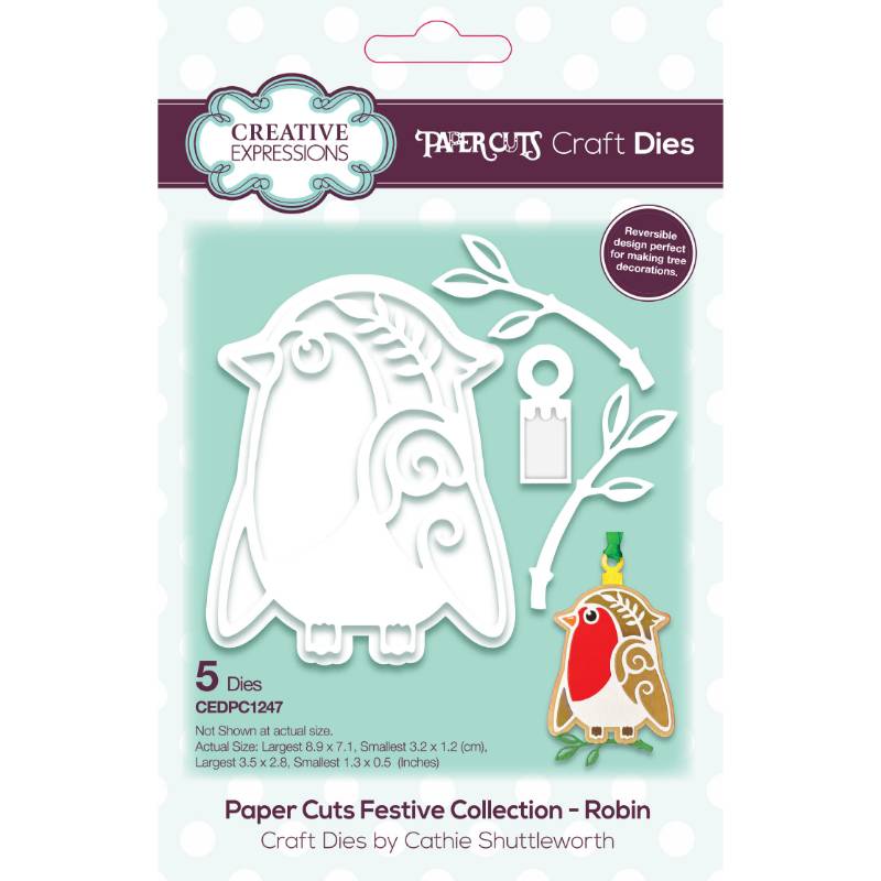 Creative Expressions Paper Cuts Festive Robin Craft Die - Craftywaftyshop