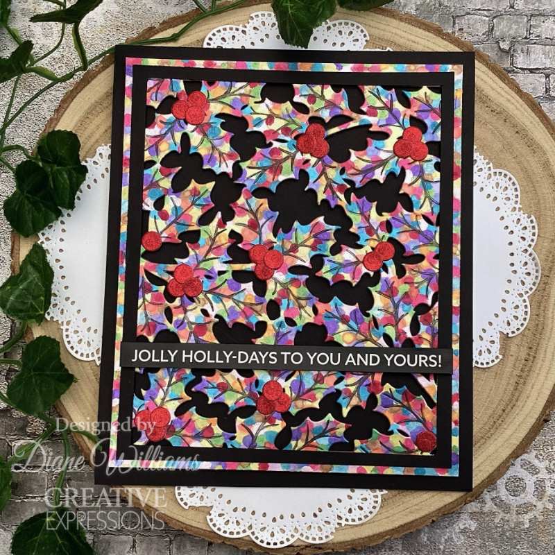 Creative Expressions Sue Wilson Festive Holly Floating Frame Craft Die - Craftywaftyshop