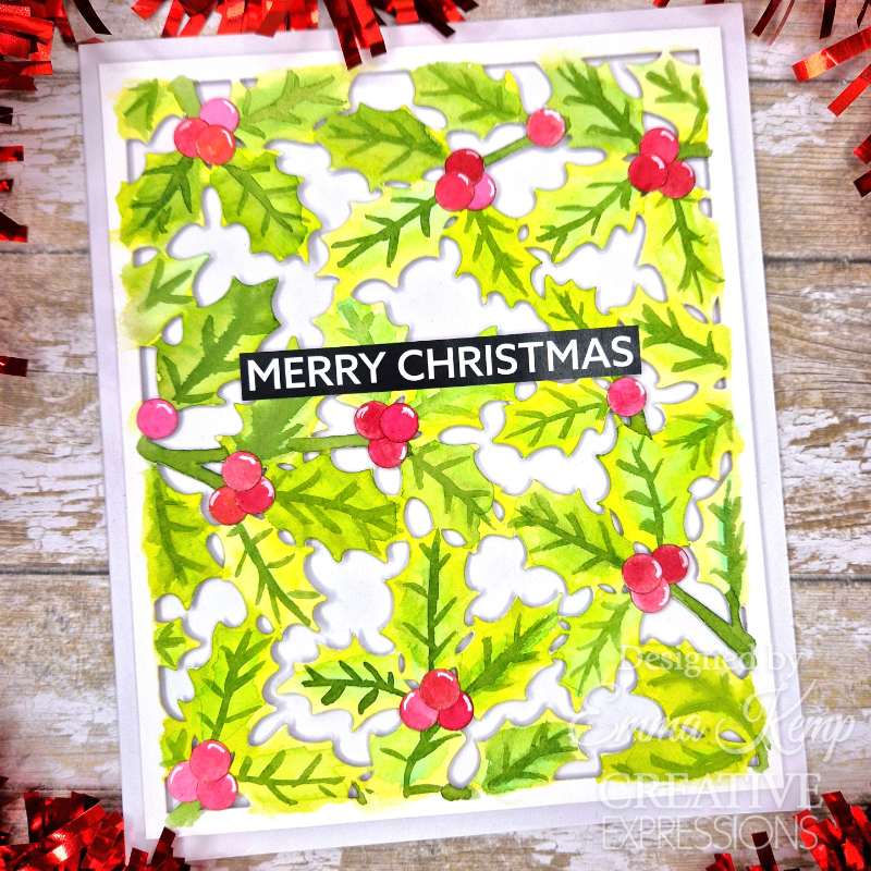 Creative Expressions Sue Wilson Festive Holly Floating Frame Craft Die - Craftywaftyshop