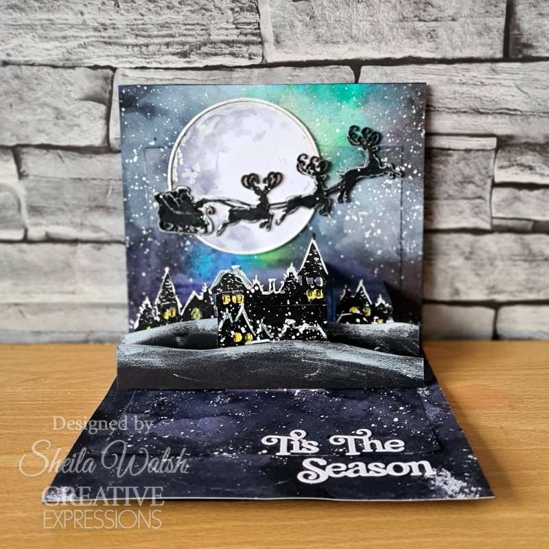 Creative Expressions Sue Wilson Festive Moonlight Sleigh Cover Plate Craft Die - Craftywaftyshop