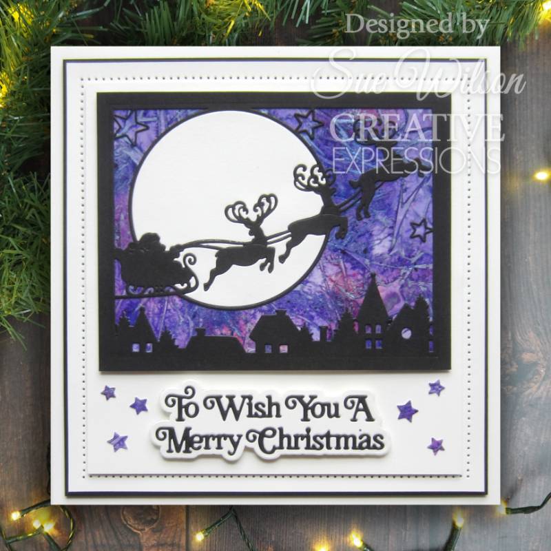 Creative Expressions Sue Wilson Festive Moonlight Sleigh Cover Plate Craft Die - Craftywaftyshop