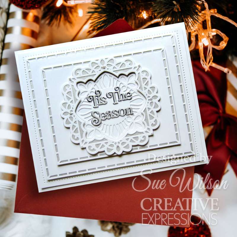 Creative Expressions Sue Wilson Festive Shadowed Sentiments Tis The Season Craft Die - Craftywaftyshop