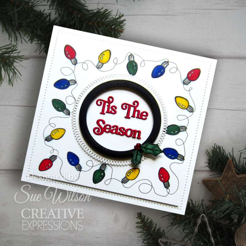 Creative Expressions Sue Wilson Festive Shadowed Sentiments Tis The Season Craft Die - Craftywaftyshop