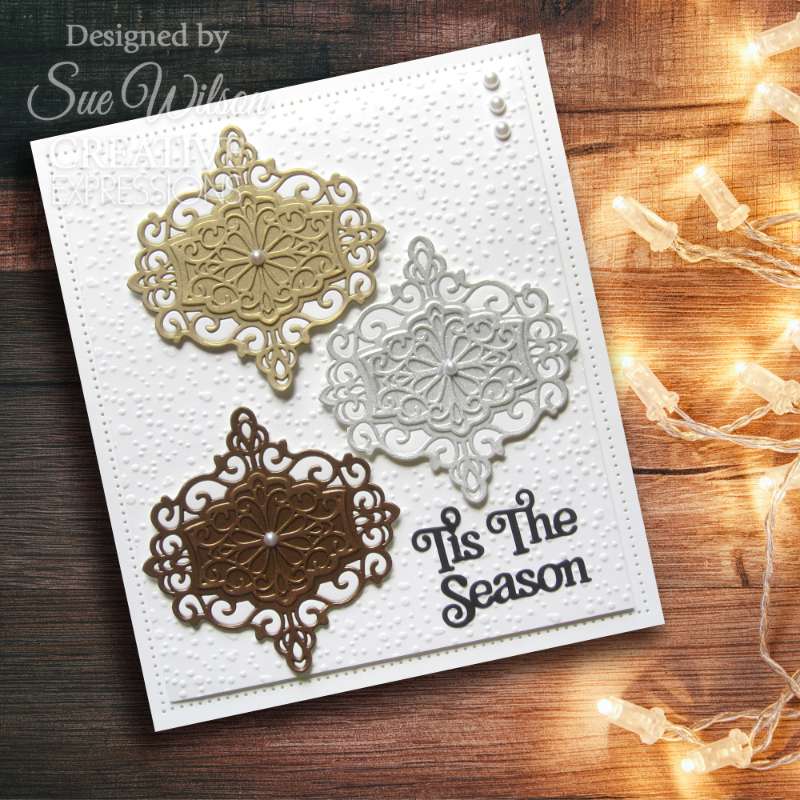 Creative Expressions Sue Wilson Festive Shadowed Sentiments Tis The Season Craft Die - Craftywaftyshop