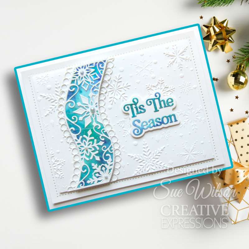 Creative Expressions Sue Wilson Festive Snowflake Ribbon Wave Craft Die - Craftywaftyshop