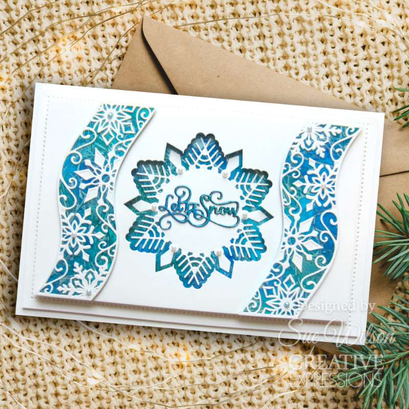 Creative Expressions Sue Wilson Festive Snowflake Ribbon Wave Craft Die - Craftywaftyshop