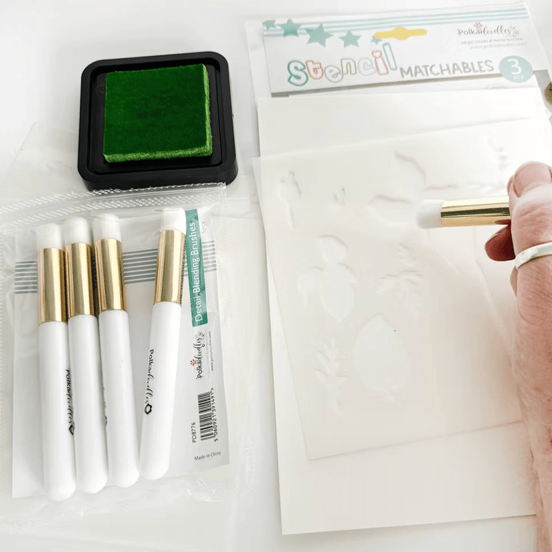Detail Ink Blending Stencil Brushes - 5 Pack By Polkadoodles - Craftywaftyshop