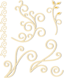 Doodles in Bloom Collection A6 Swirled Foliage Accents by Oakwood - Craftywaftyshop