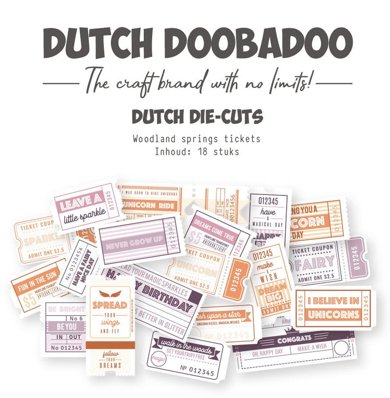 Dutch Doobadoo - Woodland Springs - Die - cuts Tickets - Craftywaftyshop