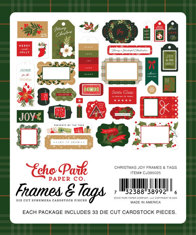 Echo Park Christmas Joy Frames & Tags - Craftywaftyshop