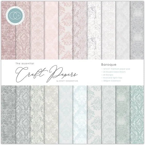 Essential Craft Papers 12 x 12 by Craft Consortium - Craftywaftyshop