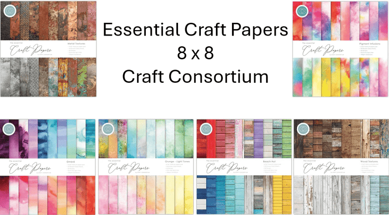 Essential Craft Papers 8 x 8 by Craft Consortium - Craftywaftyshop