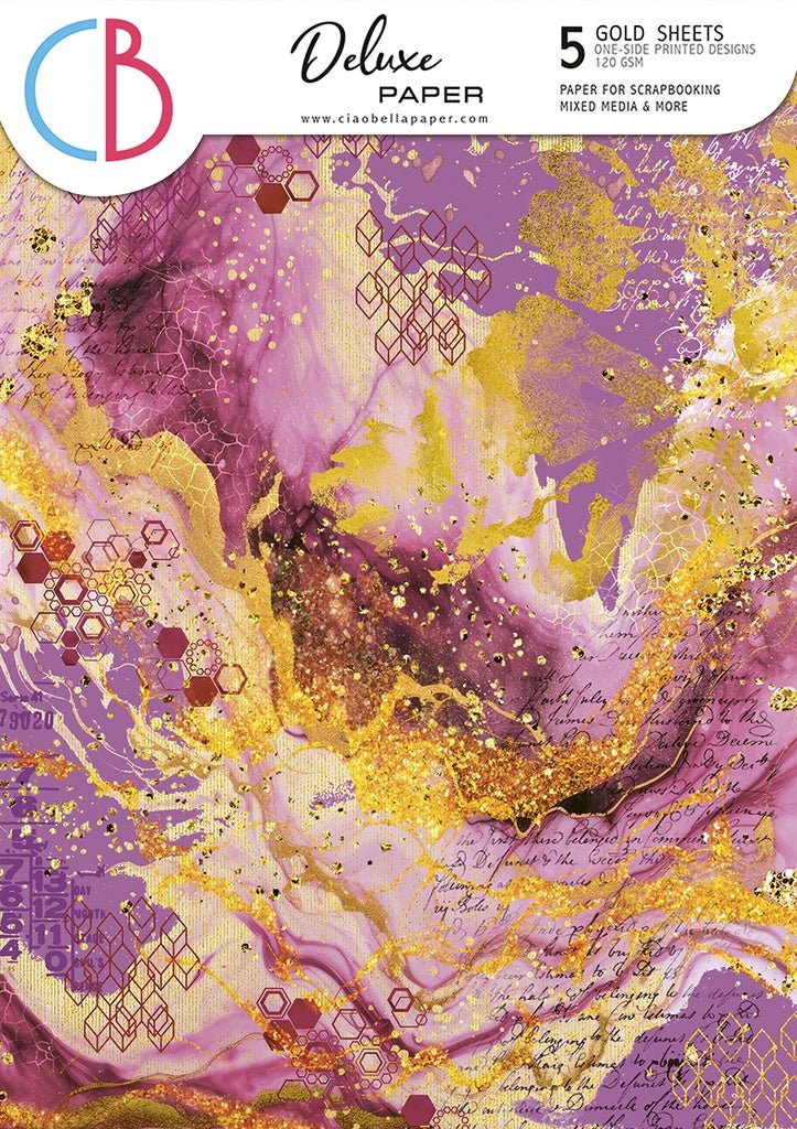 Ethereal Deluxe Paper Gold A4 by Ciao Bella - Craftywaftyshop