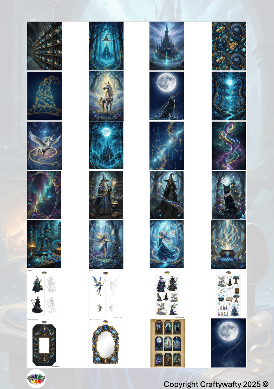 Fantasy Magic Junk Journal Digital Print Collection by Craftywafty ...
