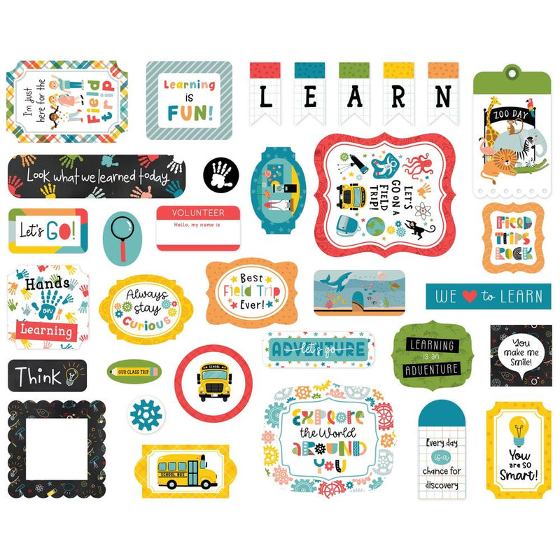 Field Trip 33 Pieces Ephemera Cardstock by Echo Park - Craftywaftyshop