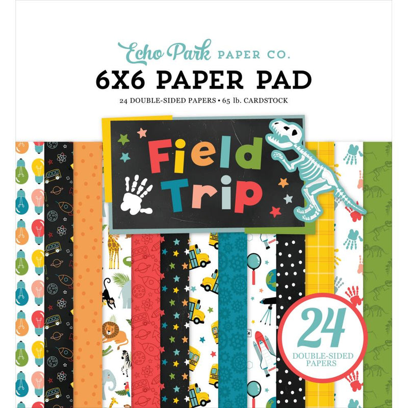 Field Trip Double - Sided Paper Pad 6"X6" by Echo Park - Craftywaftyshop