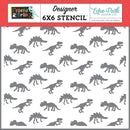Field Trip Fossil Stomp Dinosaur Stencil 6"X6" by Echo Park - Craftywaftyshop