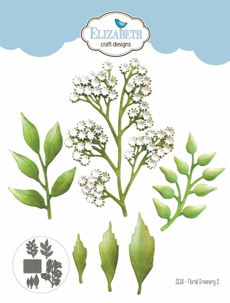 Floral Greenery 2 Die Set by Elizabeth Craft Designs - Craftywaftyshop