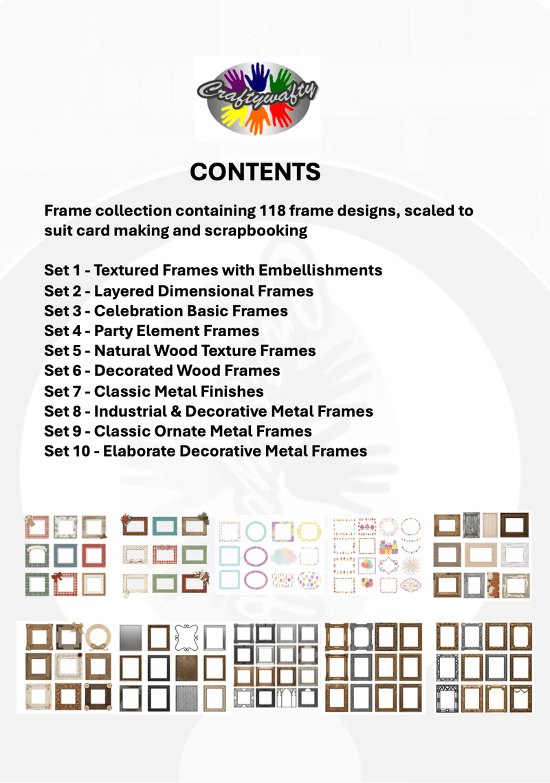 Frames Collection Digital Print Download by Craftywafty - Craftywaftyshop