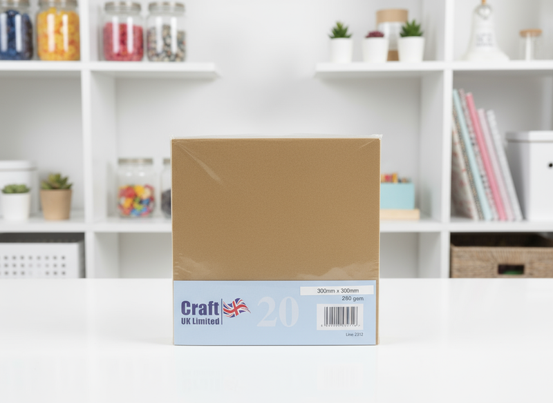 Kraft Card 20 Sheets of 280 GSM 30cm x 30cm by Craft UK