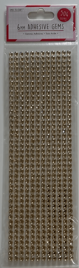 Gold - 6mm Adhesive Gems - Pack Of 504pc By Love To Craft™ - Craftywaftyshop