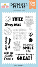 Have A Nice Day Don't Forget To Smile Stamp Set by Echo Park - Craftywaftyshop