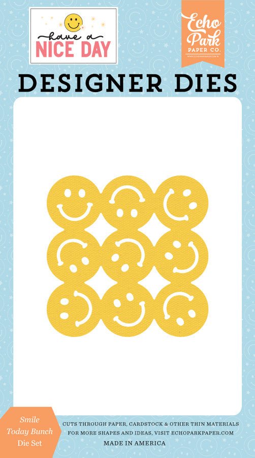 Have A Nice Day Smile Today Bunch Small Die Set by Echo Park - Craftywaftyshop