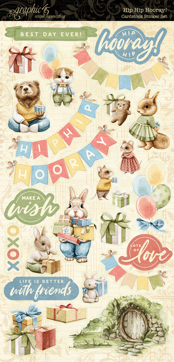 Hip Hip Hooray Cardstock Sticker Set by Graphic 45 - Craftywaftyshop
