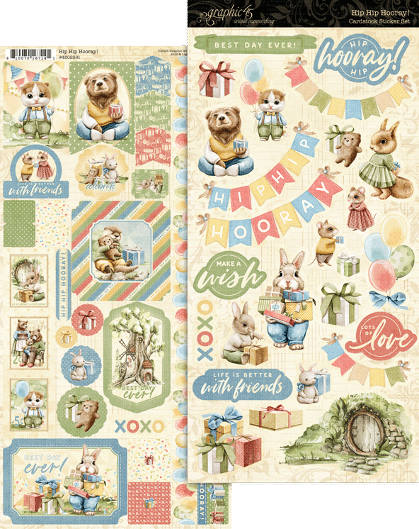 Hip Hip Hooray Cardstock Sticker Set by Graphic 45 - Craftywaftyshop