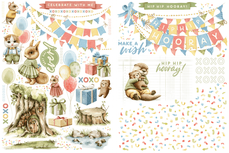Hip Hip Hooray Rub - On Transfers by Graphic 45 - Craftywaftyshop