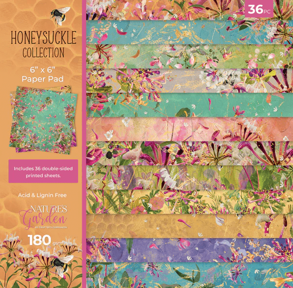 Honeysuckle Collection 6" x 6" Paper Pad by Crafters Companion - Craftywaftyshop