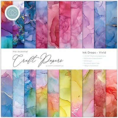 Ink Drops 12 x 12 by Craft Consortium - Craftywaftyshop