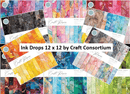 Ink Drops Various Colourways 12 x 12 by Craft Consortium - Craftywaftyshop