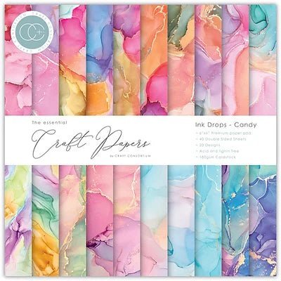 Ink Drops Various Colourways 6 x 6 by Craft Consortium - Craftywaftyshop