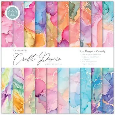 Ink Drops Various Colourways 8 x 8 by Craft Consortium - Craftywaftyshop