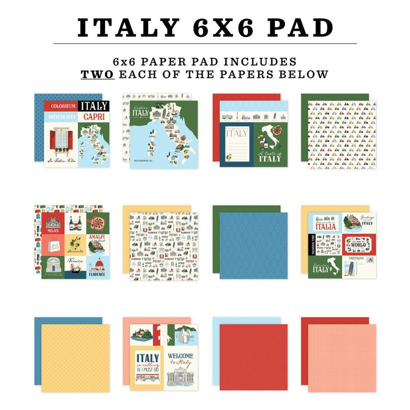 Italy 6" x 6" Paper Pad Cardstock by Carta Bella - Craftywaftyshop