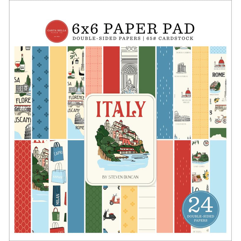 Italy 6" x 6" Paper Pad Cardstock by Carta Bella - Craftywaftyshop