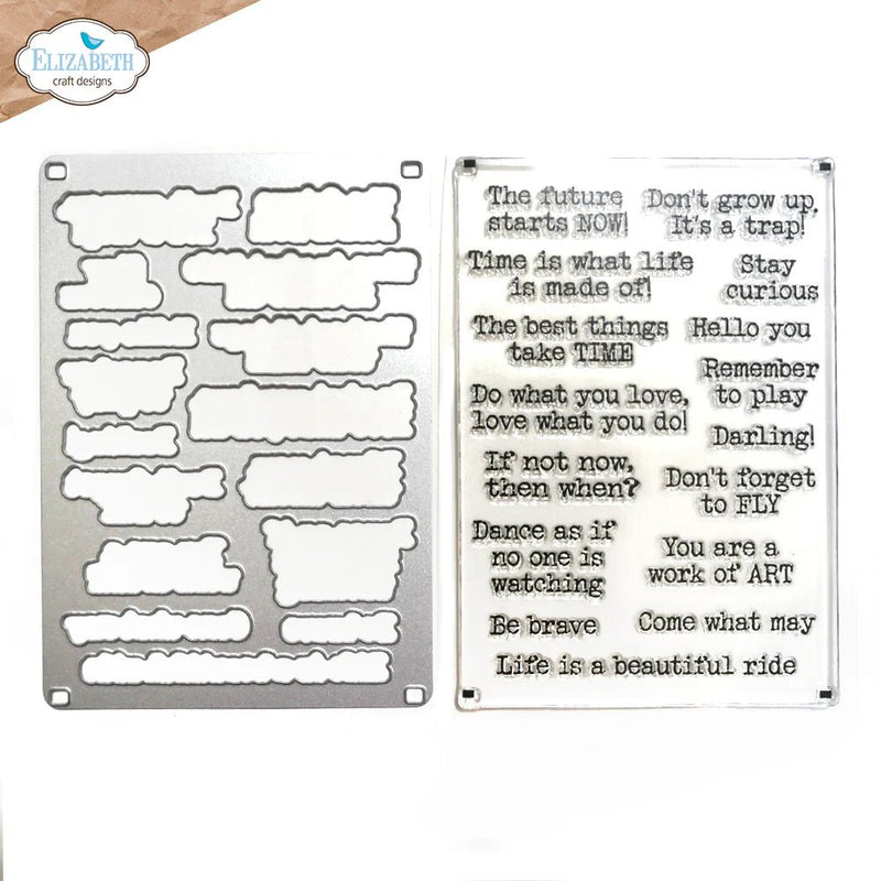 Journal Phrases 4 Stamp and Die Set by Elizabeth Craft Designs - Craftywaftyshop