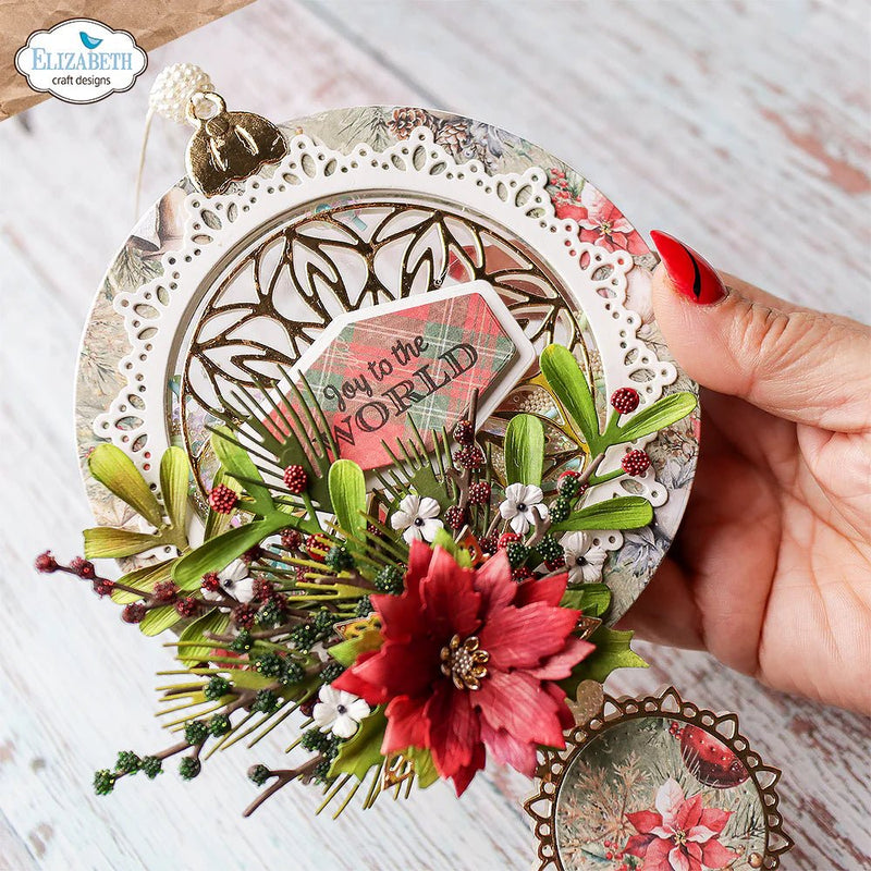 Joyous Ornament - Round Die Set by Elizabeth Craft Designs - Craftywaftyshop