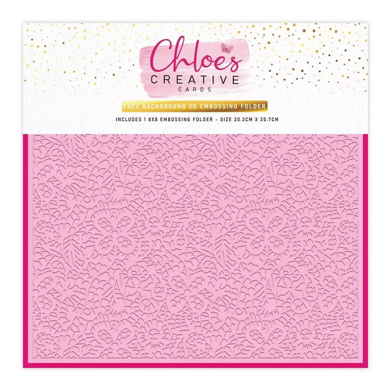 Lace Background 8x8 Embossing Folder by Chloes Creative Cards - Craftywaftyshop