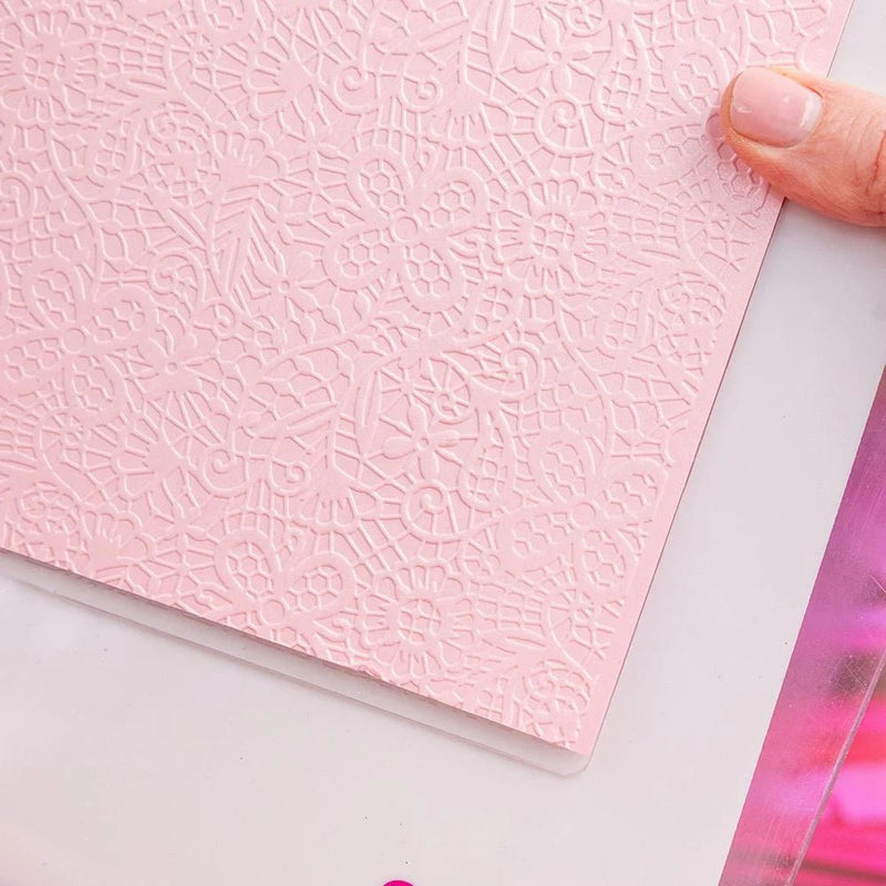 Lace Background 8x8 Embossing Folder by Chloes Creative Cards - Craftywaftyshop