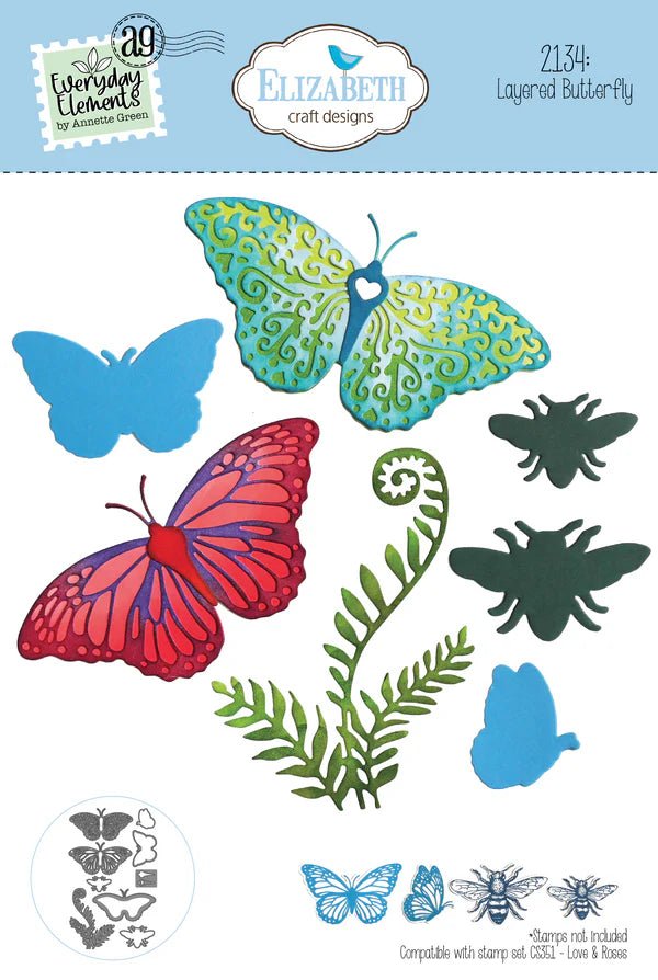 Layered Butterfly Die Set by Elizabeth Craft Designs - Craftywaftyshop