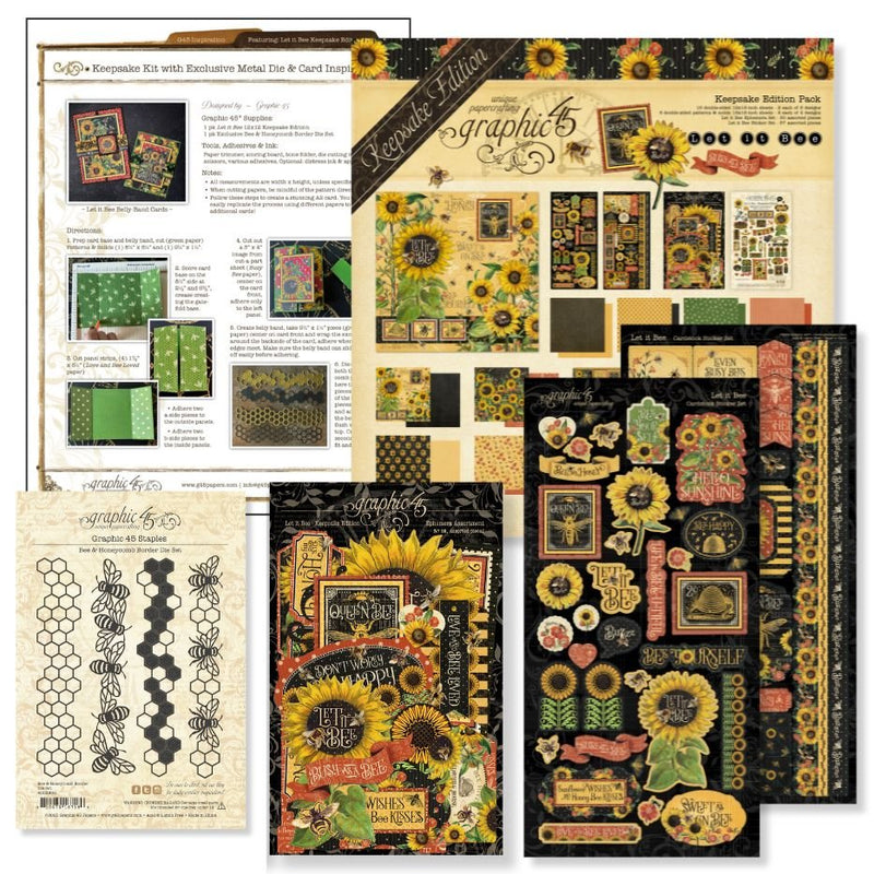 Let it Bee Keepsake Kit with Exclusive Metal Die - Set & Card Inspiration by Graphic 45 - Craftywaftyshop